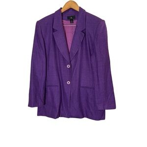 Nicole Summers Vintage Raw Silk Purple Blazer USA made sz 16